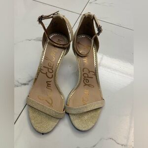 Sam Edelman Glittery Gold Heels Size 7 1/2